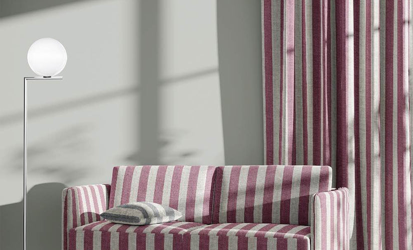 Purple upholstery fabrics in plum, lavender and mauve tones for chairs and sofas.