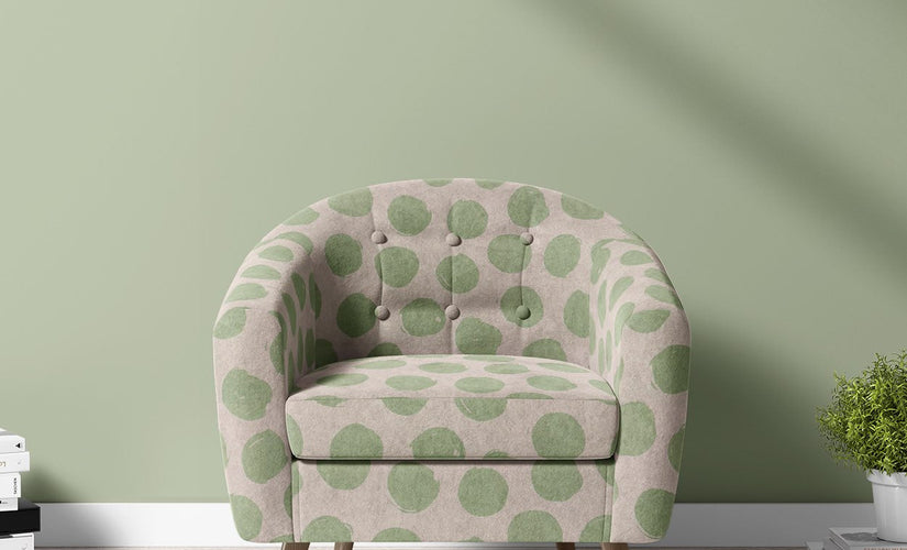 Polka dot fabrics in classic and bold spot patterns for curtains and upholstery.