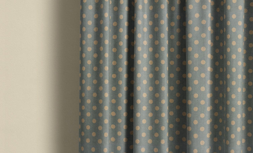 Curtain sundries collection image showing fabric with curtain heading tape and accessories for blinds and drapes