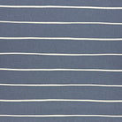 Navy striped curtain fabric featuring deep blue tones and refined white stripes.