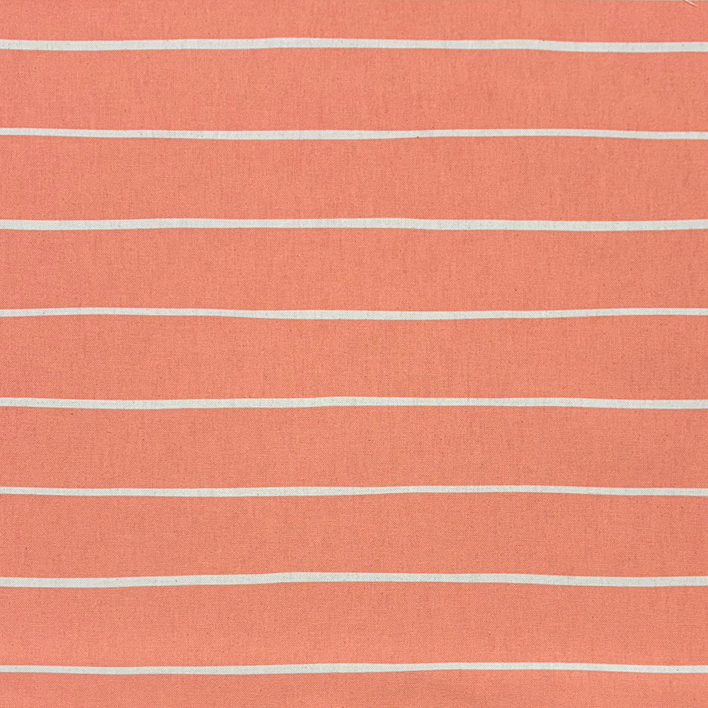 Peach striped curtain fabric with soft, warm pastel hues for elegant interiors