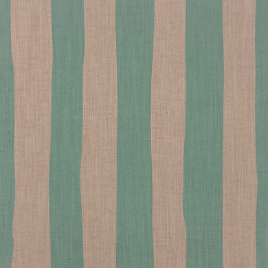 Duck egg blue striped upholstery fabric – Altena linen-blend with relaxed vertical stripe design