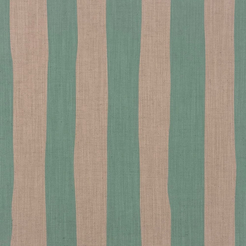 Duck egg blue striped upholstery fabric – Altena linen-blend with relaxed vertical stripe design