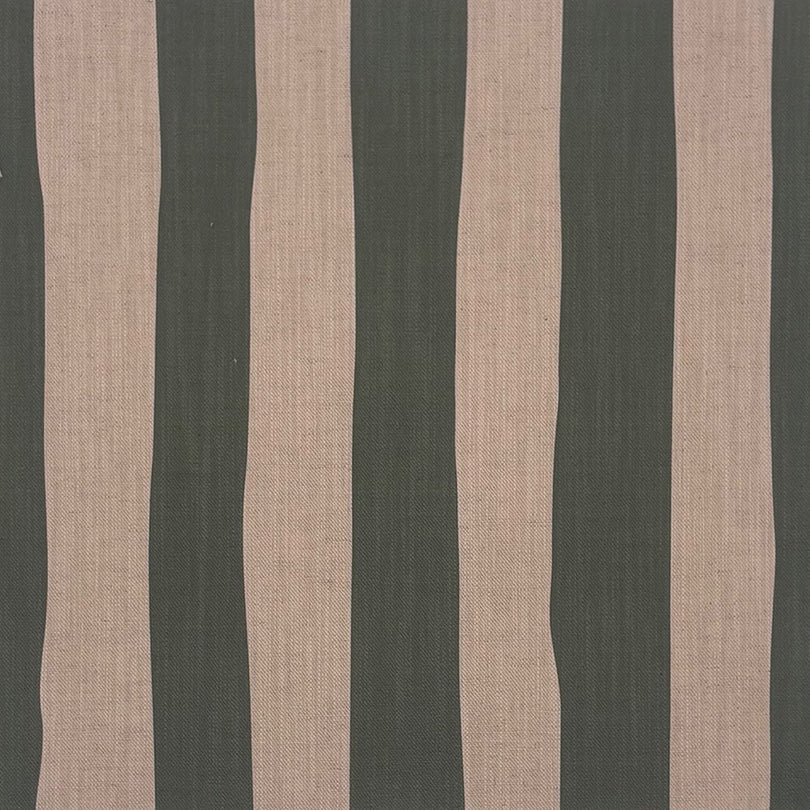 Fennel green striped upholstery fabric – Altena design with organic stripe on linen-blend basecloth