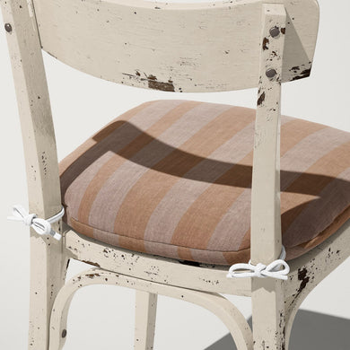 Altena Natural upholstery fabric used on cushion – neutral striped design for soft furnishings