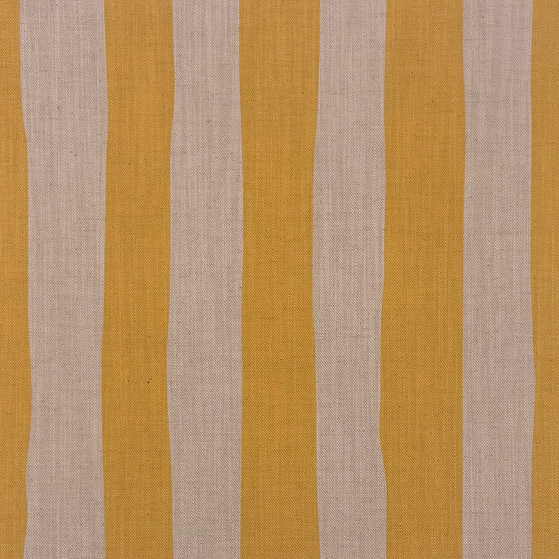 Ochre yellow striped upholstery fabric – linen-blend Altena fabric with warm mustard stripes