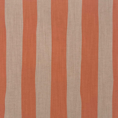 Peach striped upholstery fabric – Altena linen-blend with soft coral and beige vertical stripes