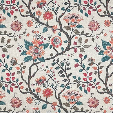 Amrita Green - Floral Crewel Upholstery Fabric