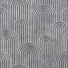 Archway grey velvet upholstery fabric with bold striped motif