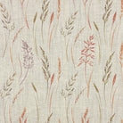 Barley Field botanical linen curtain fabric with terracotta and olive grasses on a natural base
