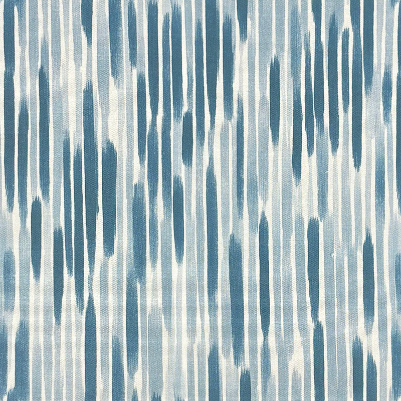Benton Blue Flat – Flat image of Benton Blue broken stripe cotton curtain fabric