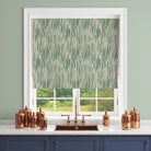 Benton Green Blind – Roman blind in Benton Green cotton curtain fabric, striped design