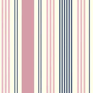 Boston Stripe Cotton Curtain Fabric in pink – 100% cotton