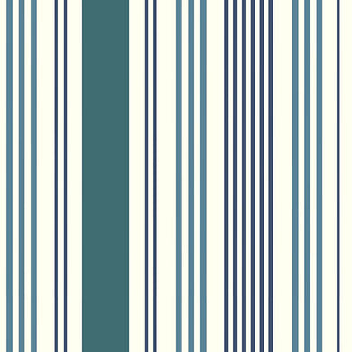 Échantillon de tissu en coton à rayures Boston - Bleu sarcelle