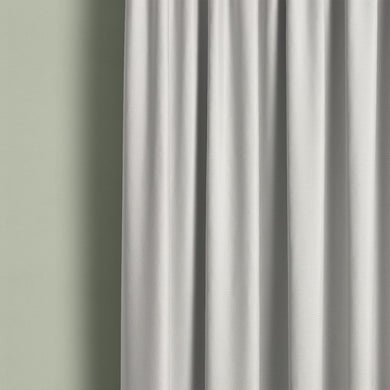 Boughton Plain White cotton linen curtain fabric hanging in soft folds