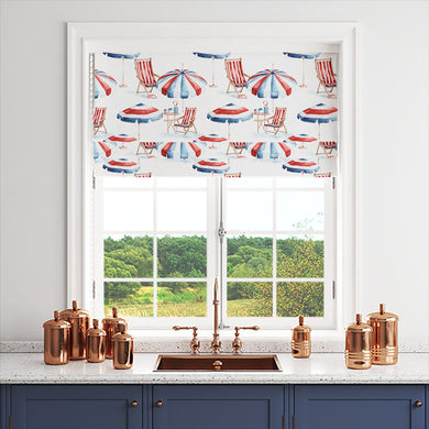 Brighton Beach Cotton Curtain Fabric - Red