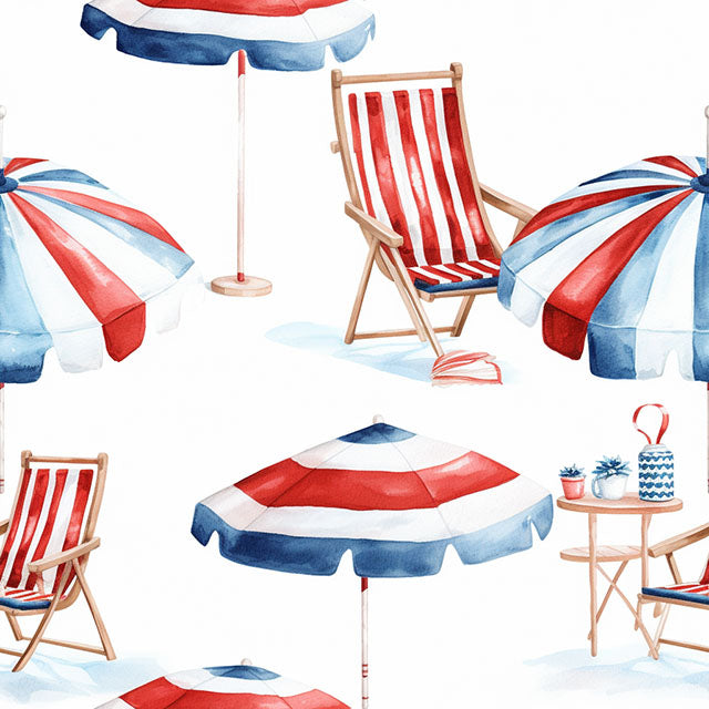Brighton Beach Cotton Curtain Fabric - Red