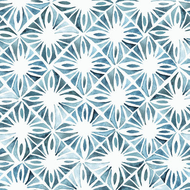Casablanca Cotton Curtain Fabric - Aegean