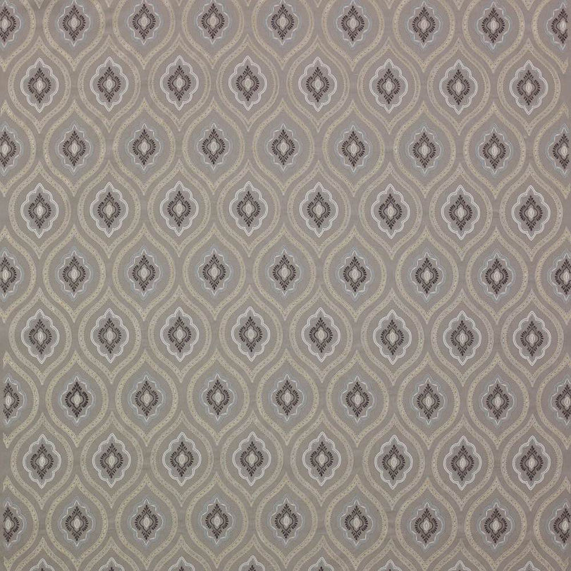 Colefax and Fowler Fabian Slate designer fabric with elegant geometric pattern in grey tones.