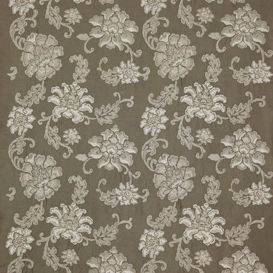 Colefax and Fowler Cordelia Embroidery Fabric - F4101/04 - 2.1m-Roll End - Onyx