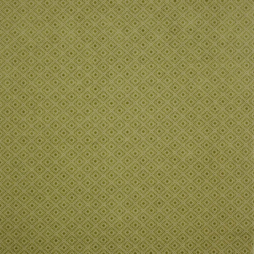 Colefax and Fowler Millbrook Leaf designer upholstery fabric with subtle green geometric pattern.
