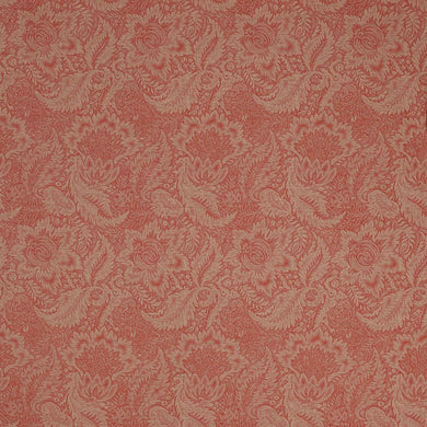 Colefax and Fowler Vaughn Red F4315-5 designer upholstery fabric with intricate floral pattern in bold red tones. 