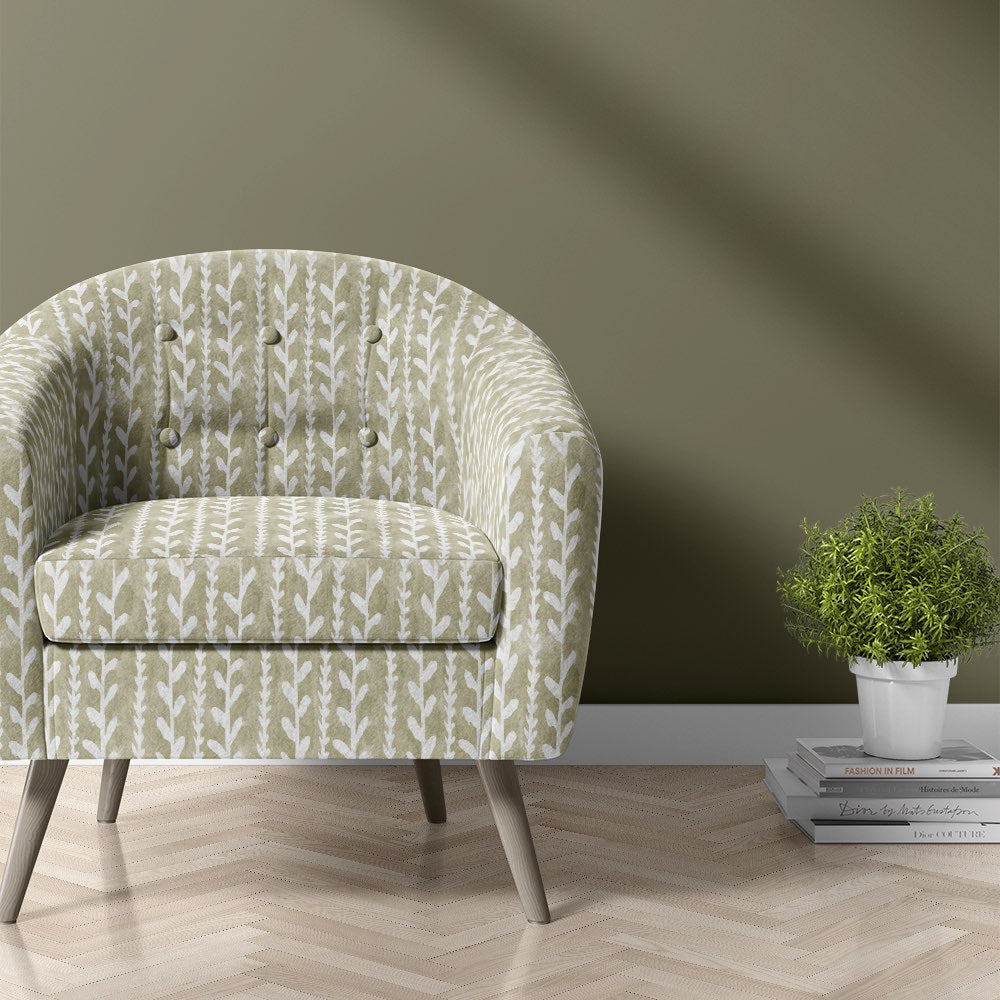 Cordelia parchment velvet upholstery fabric neutral leaf chair