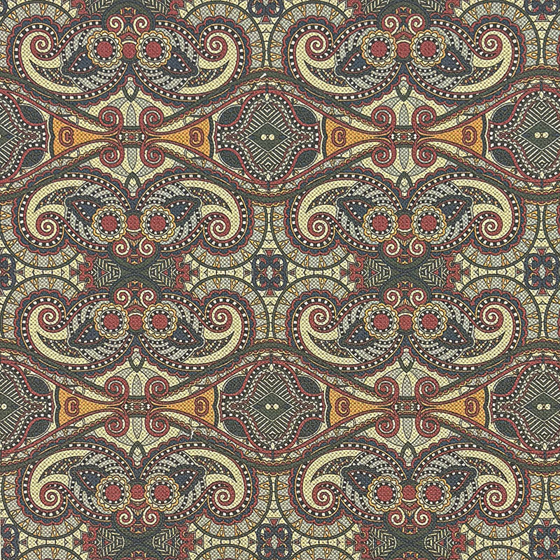 stand out upholstery fabric with intricate geometric mexican inspired pattern on linen blend upholstery fabric