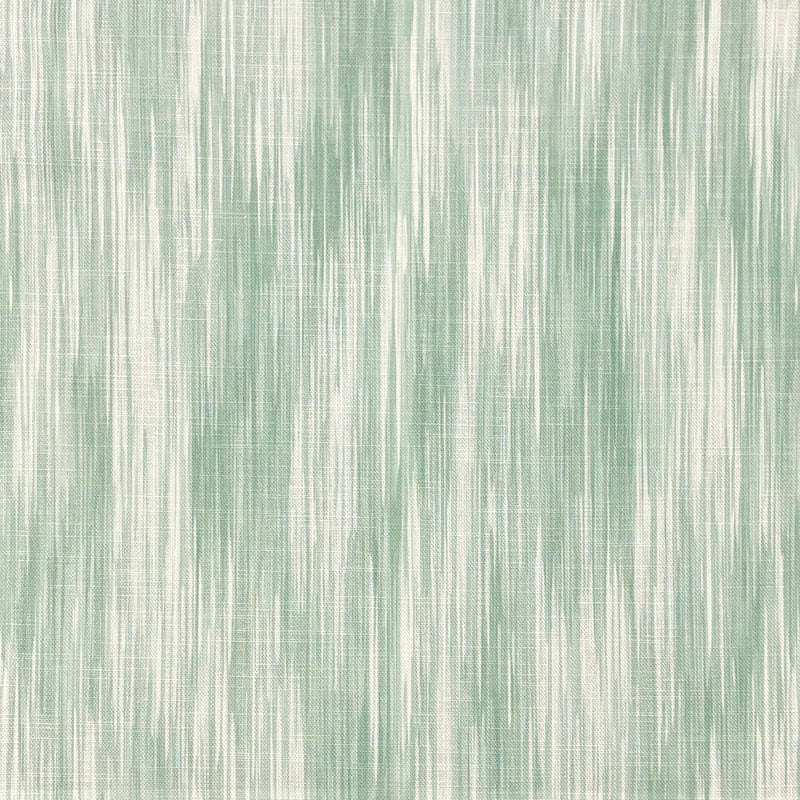Flat fabric image of Dallas Duck Egg striped curtain fabric with soft painterly vertical streaks in pale blue-green tones.