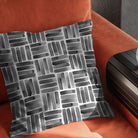 Dash Grey cushion image showing washable geometric curtain fabric in a soft grey tone