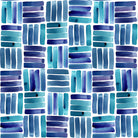 Dash Indigo flat washable polycotton curtain fabric with small dash pattern