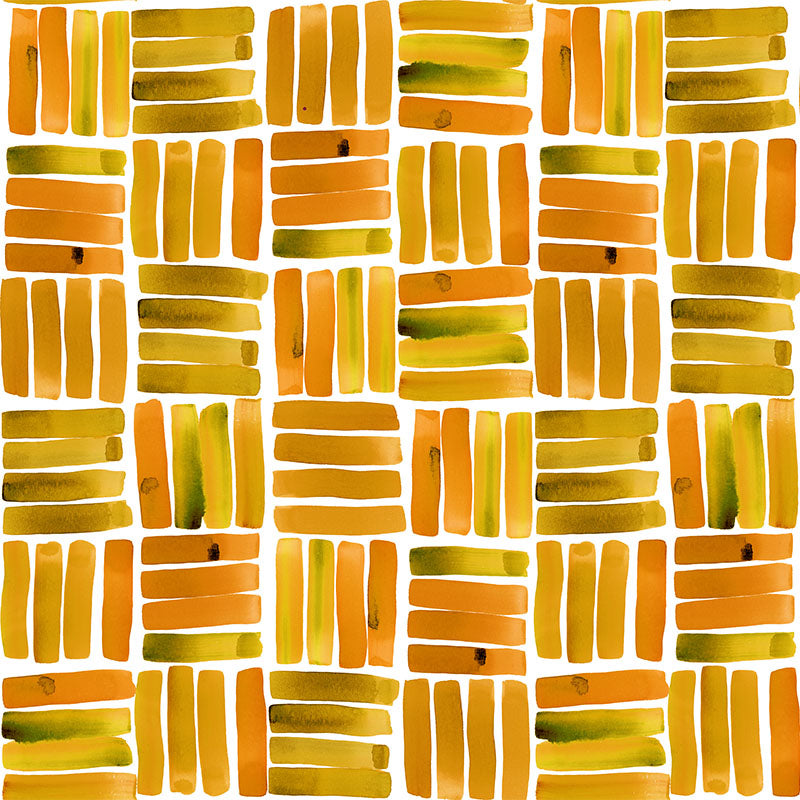 Dash Pumpkin flat washable curtain fabric by the metre with warm orange dash pattern