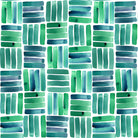 Dash Teal flat washable curtain fabric by the metre with blue green dash pattern