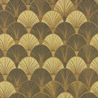Deco Fan Golden printed upholstery fabric in Art Deco fan pattern