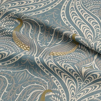 Deco Peacock Linen Durable Upholstery Fabric Per Metre - Mineral