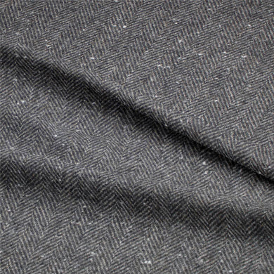 Deepdale Herringbone Wool Upholstery Fabric - Charcoal