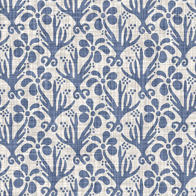 Duloe Cotton Curtain Fabric in Blue, perfect for adding a touch of elegance to any room decor