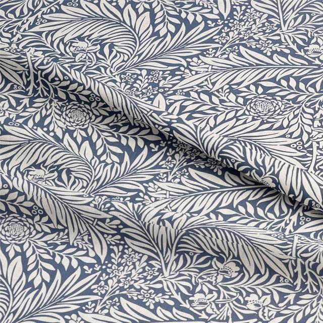 Close-up image of high-quality Duston Fabric in a beautiful shade of blue, perfect for upholstery and home decor projects