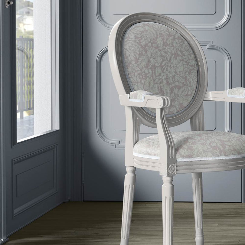 Elysia Dusky Pink - Pink Floral Upholstery Fabric For Chairs