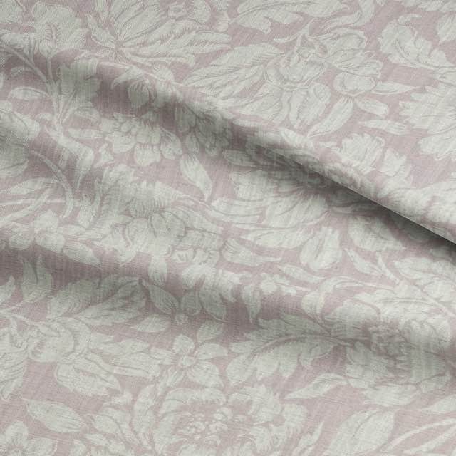 Elysia Dusky Pink - Pink Floral Furnishing Fabric