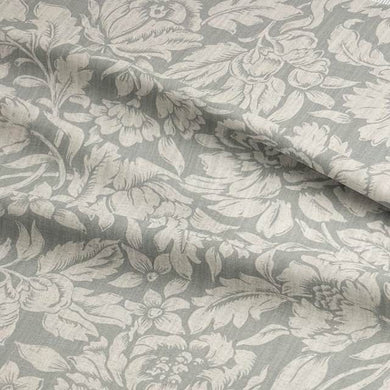 Elysia Sage Green - Green Floral Furnishing Fabric