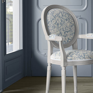  Elysia Wedgewood - Blue Floral Upholstery Fabric For Chairs