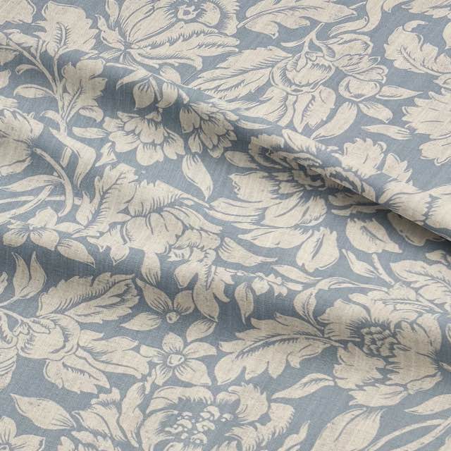 Elysia Wedgewood - Blue Floral Furnishing Fabric