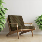 Black and gold velvet upholstery fabric on luxury art deco chair
