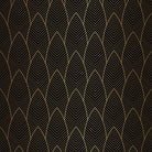 Feathered Velvet ebony gold fire retardant velvet fabric flat image with Art Deco feather design