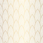 Feathered Velvet gold Crib 5 velvet fabric flat image with decorative feather motif