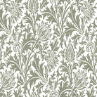 Fennel green William Morris inspired leaf velvet fabric for curtains and upholstery