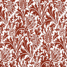 Oxblood William Morris inspired velvet upholstery fabric in a rich heritage red