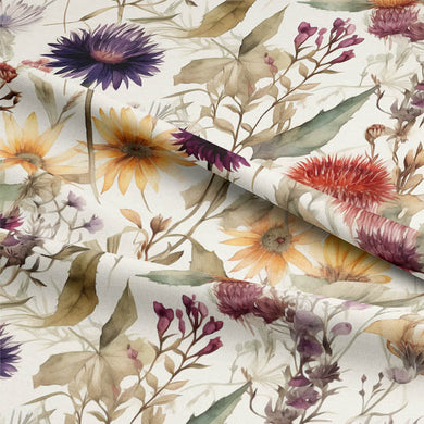 Fleur Linen Curtain Fabric - Berry