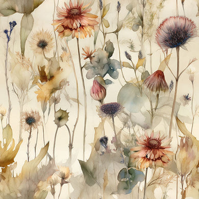 Fleur Linen Curtain Fabric - Ink